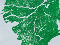 Pauline Cristi, Sin título IV, bidimensional a muro, monotipia sobre papel, 37 x 37 cm.